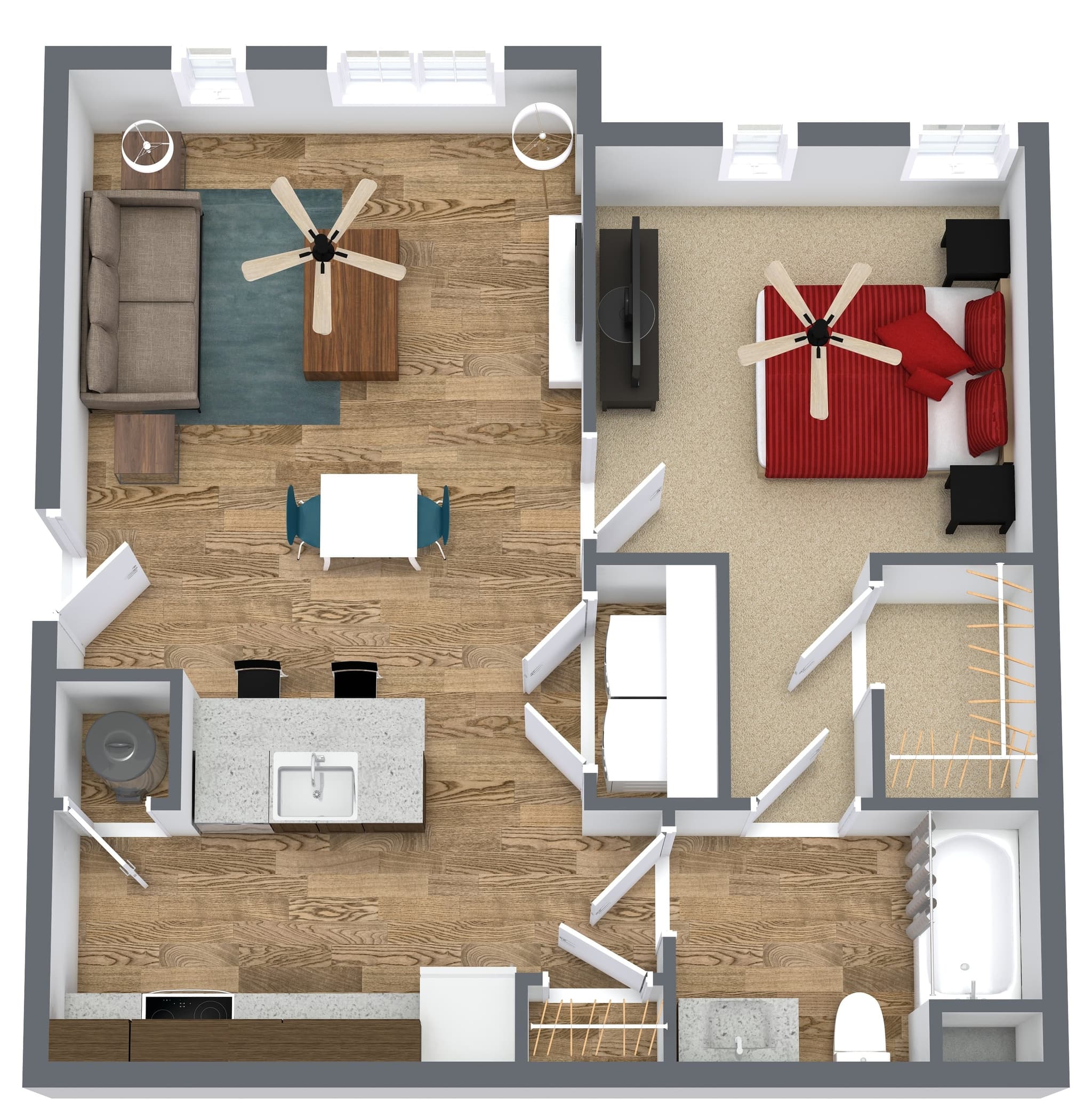 1 Bed floor plan